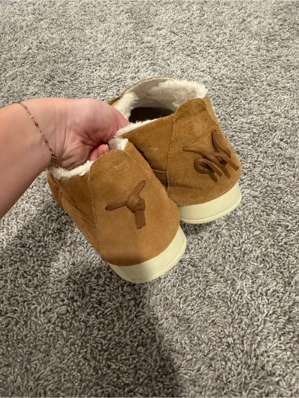 Sperry Men's Suede Slip-On Loafers in Chestnut Brown with Shearling Lining
